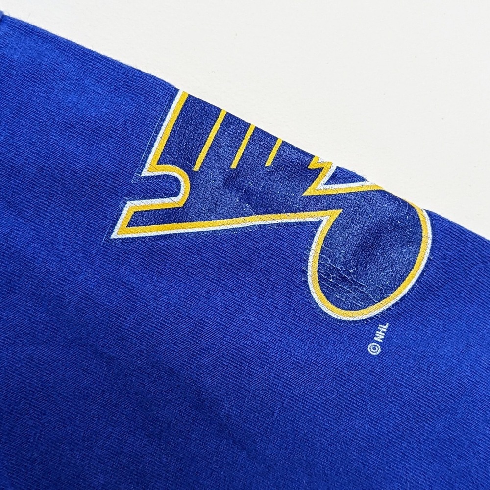 VTG St Louis Blues NHL Jersey Shirt Hull Youth M 10/12 90s Single Stitch USA - Picture 4 of 8